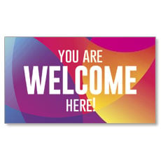Curved Colors Welcome Here Invite 