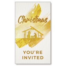 Christmas Gold Brush Stroke Invite 