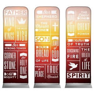 Phrases Trinity Triptych 2' x 6' Sleeve Banner