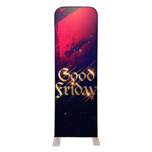 Good Friday Red Crucifixion 2' x 6' Sleeve Banner