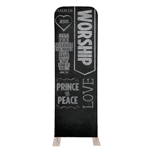 Chalkboard Art Worship 2' x 6' Sleeve Banner