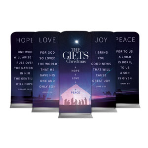 The Gifts of Christmas Advent 5 Banner Set 2'7" x 6'7" Sleeve Banners