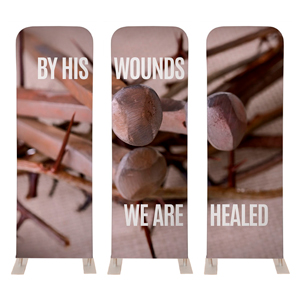 By His Wounds 2' x 6' Sleeve Banner