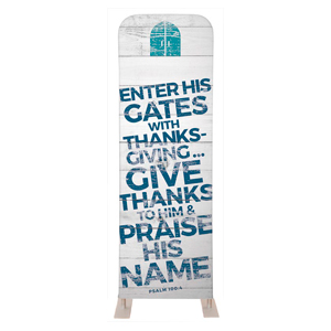 Shiplap Psalm 100:4 White 2' x 6' Sleeve Banner