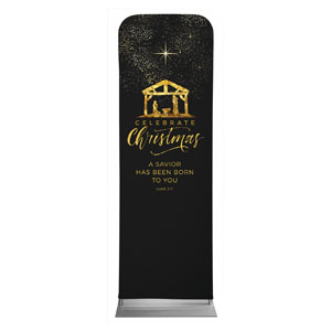 Black and Gold Nativity 2' x 6' Sleeve Banner