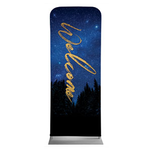 Night Sky Gold Script Welcome 2'7" x 6'7" Sleeve Banners