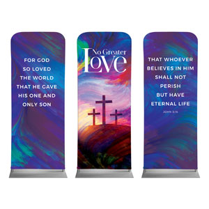 No Greater Love Triptych 2'7" x 6'7" Sleeve Banners