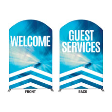 Chevron Blue Welcome Guest Services 