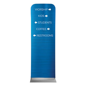General Blue Directional 2' x 6' Sleeve Banner