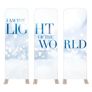 Light Of The World Sparkle Triptych 2' x 6' Sleeve Banner