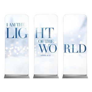 Light Of The World Sparkle Triptych 2'7" x 6'7" Sleeve Banners
