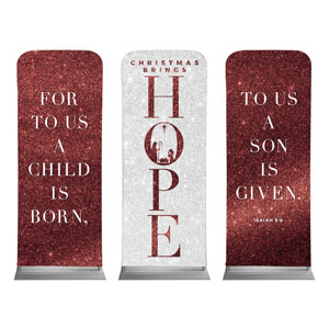Christmas Brings Hope Sparkle Triptych 2'7" x 6'7" Sleeve Banners