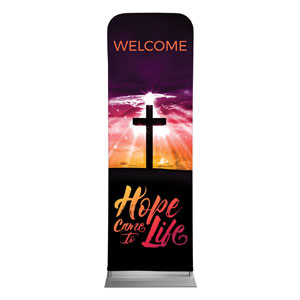 Hope Life Cross Welcome 2' x 6' Sleeve Banner
