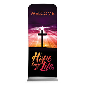 Hope Life Cross Welcome 2'7" x 6'7" Sleeve Banners