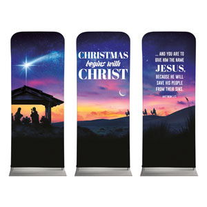 Christmas Begins Star Triptych 2'7" x 6'7" Sleeve Banners