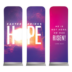 Easter Hope Tomb Triptych 2' x 6' Sleeve Banner