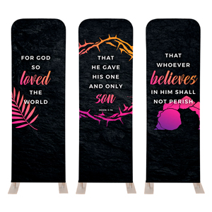 John 3:16 Triptych 2' x 6' Sleeve Banner