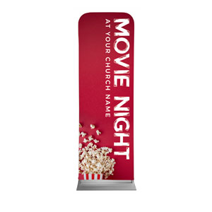 Movie Night Popcorn 2' x 6' Sleeve Banner