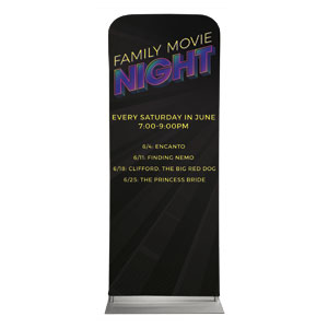 Family Movie Night Neon 2'7" x 6'7" Sleeve Banners