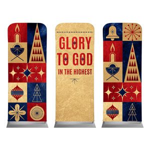 Celebrate Christmas Icons Triptych 2'7" x 6'7" Sleeve Banners
