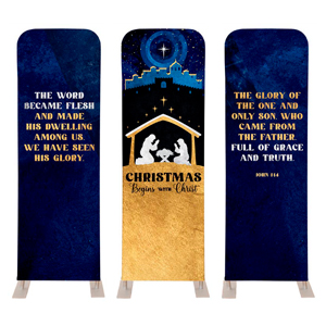 Nativity Begins with Christ Triptych 2' x 6' Sleeve Banner