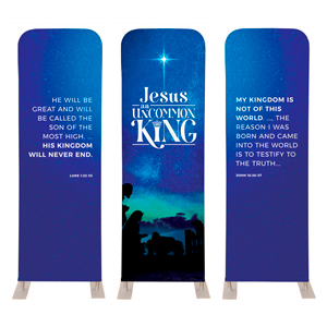 Jesus Uncommon King Triptych 2' x 6' Sleeve Banner