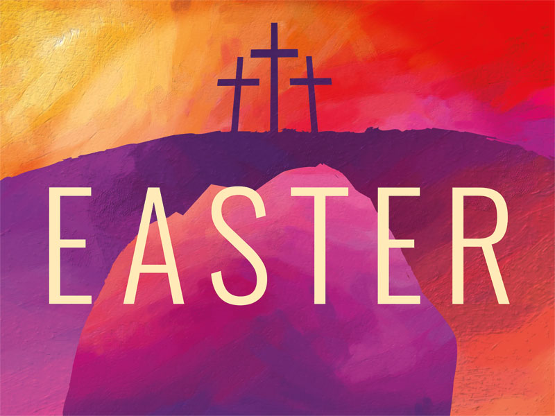 Banners, Easter, Calvary Paint, 9'8 x 7'2