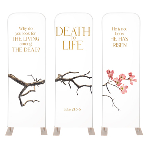 Death To Life Blossom Triptych 2' x 6' Sleeve Banner