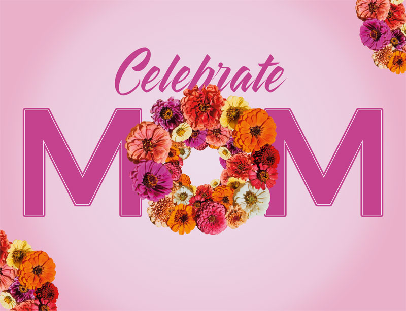 Banners, Mother's Day, Celebrate Mom Pink, 9'8 x 7'2