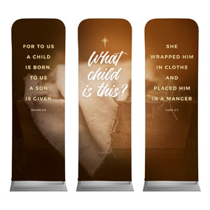 What Child Is This Triptych 2' x 6' Sleeve Banner