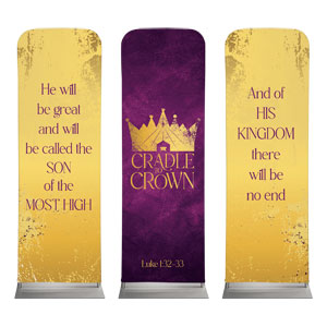Cradle to Crown Triptych 2' x 6' Sleeve Banner