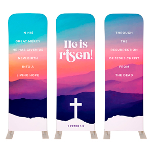 Easter At Mountains Triptych 2' x 6' Sleeve Banner