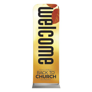 Back to Church Welcomes You Orange Leaves 2' x 6' Sleeve Banner