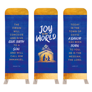 Joy to the World Nativity Triptych 2' x 6' Sleeve Banner