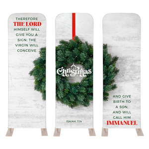 Christmas At Wreath Triptych 2' x 6' Sleeve Banner