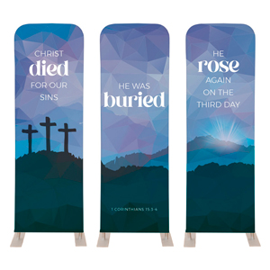 Easter Mosaic Crosses Triptych 2' x 6' Sleeve Banner