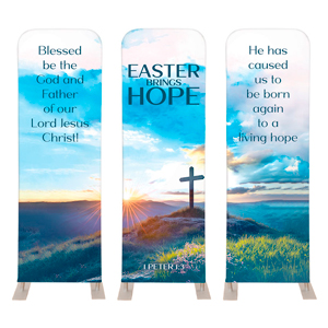 Sunrise Easter Brings Hope Triptych 2' x 6' Sleeve Banner