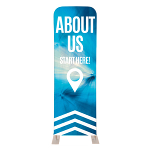 Chevron Blue About Us 2' x 6' Sleeve Banner