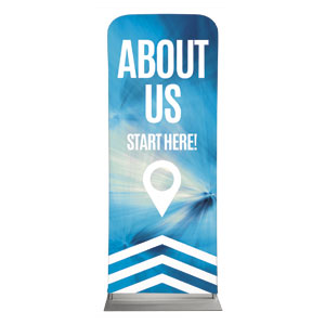 Chevron Blue About Us 2'7" x 6'7" Sleeve Banners