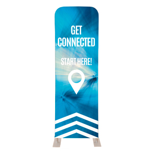 Chevron Blue Get Connected 2' x 6' Sleeve Banner