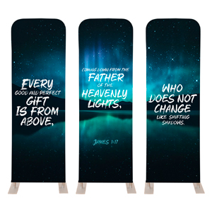Heavenly Lights James 1:17 Triptych 2' x 6' Sleeve Banner