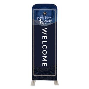 Weary World Rejoices Blue 2' x 6' Sleeve Banner