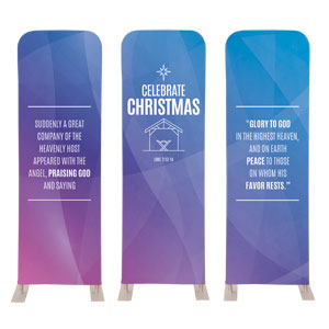 Bright Gradient Christmas Triptych 2' x 6' Sleeve Banner