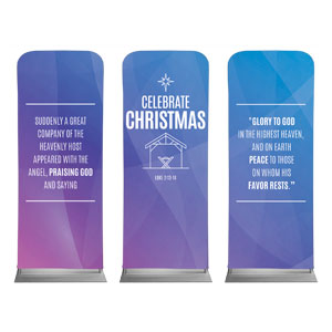 Bright Gradient Christmas Triptych 2'7" x 6'7" Sleeve Banners