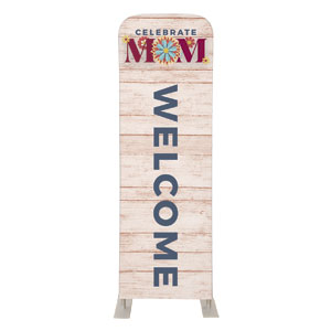 Celebrate Mom Wood Flowers 2' x 6' Sleeve Banner