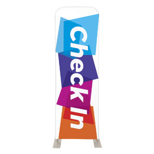 Vibrant Shapes Check In 2' x 6' Sleeve Banner