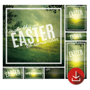 Easter to Remember Green Church Graphic Bundles