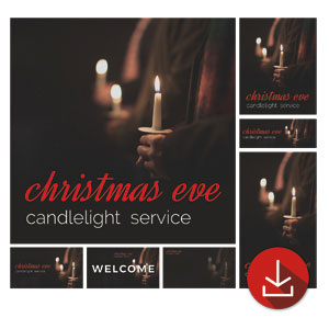 People Christmas Eve Candles Church Graphic Bundles