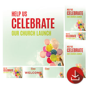 Balloons Celebrate Church Graphic Bundles