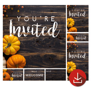 Pumpkins Youre Invited Church Graphic Bundles